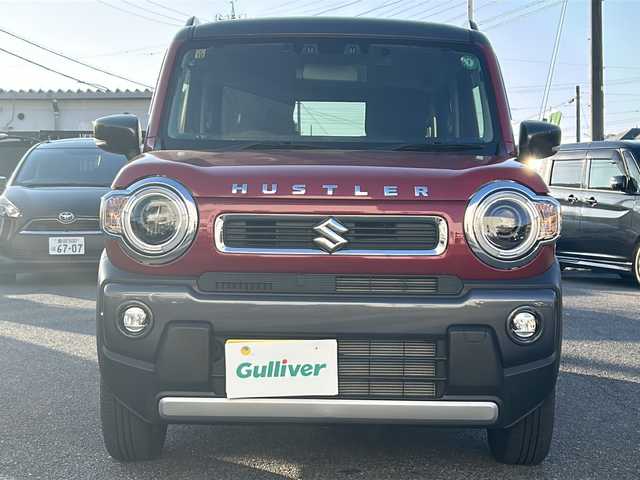 スズキ ハスラー HYBRID X ターボ 愛知県 2023(令5)年 1.3万km フェニックスレッドパール/ガンメタリック2トーンルーフ ・禁煙車/・ワンオーナー/・社外ナビ/フルセグTV/　(CN-HE02WD)/・Bluetooth/USB/・バックカメラ/・ETC/・ドライブレコーダー/・セーフティサポート/・デュアルカメラブレーキサポート/・車線逸脱警報/・ハイビームアシスト/・ふらつき警報/・先行車発進お知らせ/・アダプティブクルコン/・ルーフレール/・純正１５インチアルミ/・LEDオートライト/・フォグランプ/・プッシュスタート/・電動格納ミラーウインカー/・ドアバイザー/・純正フロアマット/・新車保証書/・取扱説明書