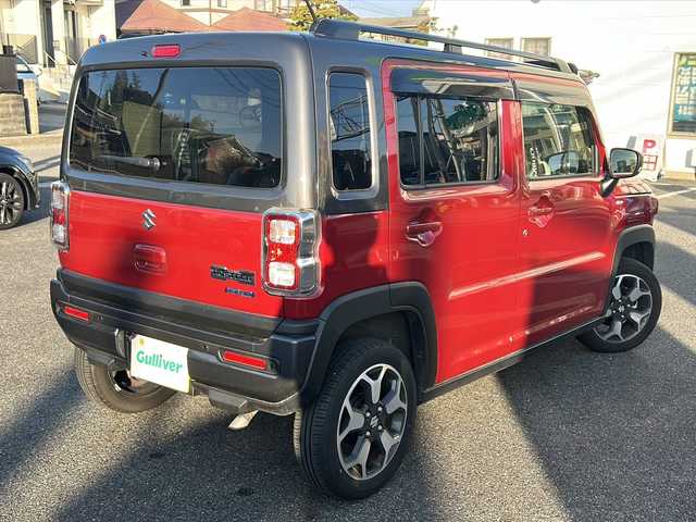 スズキ ハスラー HYBRID X ターボ 愛知県 2023(令5)年 1.3万km フェニックスレッドパール/ガンメタリック2トーンルーフ ・禁煙車/・ワンオーナー/・社外ナビ/フルセグTV/　(CN-HE02WD)/・Bluetooth/USB/・バックカメラ/・ETC/・ドライブレコーダー/・セーフティサポート/・デュアルカメラブレーキサポート/・車線逸脱警報/・ハイビームアシスト/・ふらつき警報/・先行車発進お知らせ/・アダプティブクルコン/・ルーフレール/・純正１５インチアルミ/・LEDオートライト/・フォグランプ/・プッシュスタート/・電動格納ミラーウインカー/・ドアバイザー/・純正フロアマット/・新車保証書/・取扱説明書