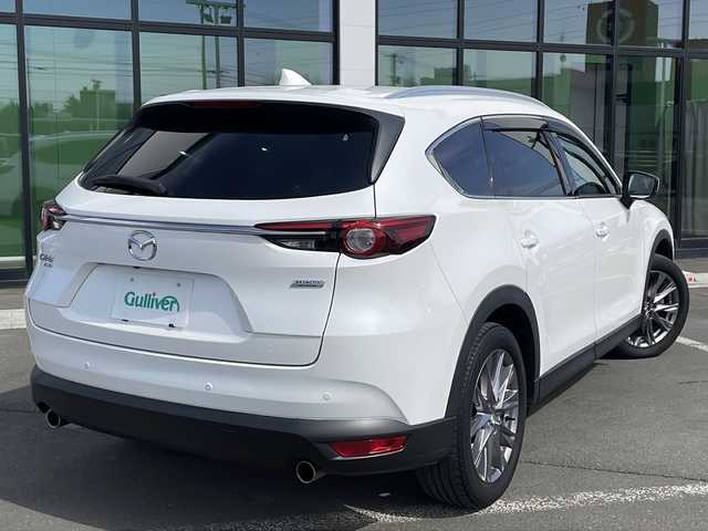 マツダ ＣＸ－８ 25T プロアクティブ 道東・釧路十勝 2019(令1)年 5.6万km スノーフレイクホワイトパールマイカ ・４WD/・アルパイン11インチフローティングナビ/（CD・DVD・SD・AM・FM・SD・BT・フルセグ）/・全方位カメラ/・電動格納ミラー/・ドアバイザー/・パワーバックドア/・レーンキープアシスト/・リアパーキングセンサー/・アイドリングストップ/・アダプティブクルーズコントロール/・革巻きステアリング/・スマートキー/・プッシュスタート/・MTモード付AT/・ステアリングヒーター/・前席シートヒーター/・ETC２．０/・社外AW付冬タイヤ積込