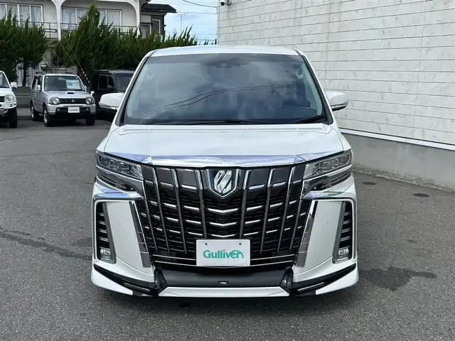 トヨタ アルファードハイブリット SR Cパッケージ 山形県 2019(令1)年 8.2万km ホワイトパールクリスタルシャイン 4WD/純正9インチナビ/ＪＢＬサウンド/純正フリップダウンモニター/全周囲カメラ/ＴＲＤフルエアロ/TRDマフラー/TEIN車高調/トヨタセーフティセンス/レーダークルーズコントロール/デジタルインナーミラー/純正ドライブレコーダー/ビルトインＥＴＣ/黒革シート/シートヒーター&ハンドルヒーター/禁煙車