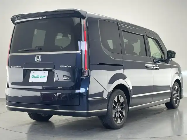 ホンダ ステップワゴン スパーダ eHEV 愛知県 2022(令4)年 3.4万km ミッドナイトブルービームM 純正９型ＤＡ　全方位カメラ　ＢＳＭ　追従クルコン　黒ハーフレザー　両側パワスラ　パドルシフト　フルセグ　ＤＶＤ　シートヒーター　衝突軽減　ETC　コーナーセンサー　LED　オートハイビーム　禁煙車　車線逸脱　スマートキー　プッシュスタート