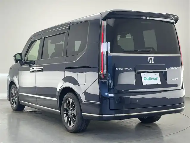 ホンダ ステップワゴン スパーダ eHEV 愛知県 2022(令4)年 3.4万km ミッドナイトブルービームM 純正９型ＤＡ　全方位カメラ　ＢＳＭ　追従クルコン　黒ハーフレザー　両側パワスラ　パドルシフト　フルセグ　ＤＶＤ　シートヒーター　衝突軽減　ETC　コーナーセンサー　LED　オートハイビーム　禁煙車　車線逸脱　スマートキー　プッシュスタート
