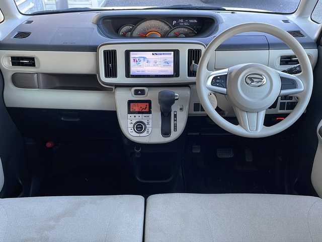 ダイハツ ムーヴ キャンバス G メイクアッフ SA Ⅱ 岐阜県 2017(平29)年 4.9万km パールホワイトⅢ/ナチュラルベージュマイカメタリック 2トーン 禁煙車/社外ナビ/両側パワースライドドア/レーンキープアシスト/衝突軽減ブレーキ/バックカメラ/後方センサー/社外ETC/盗難防止/純正フロアマット/ドアバイザー/プッシュスタート/フォグライト/LEDヘッドライト/オートライト/オートエアコン/スマートキー/スペアキー