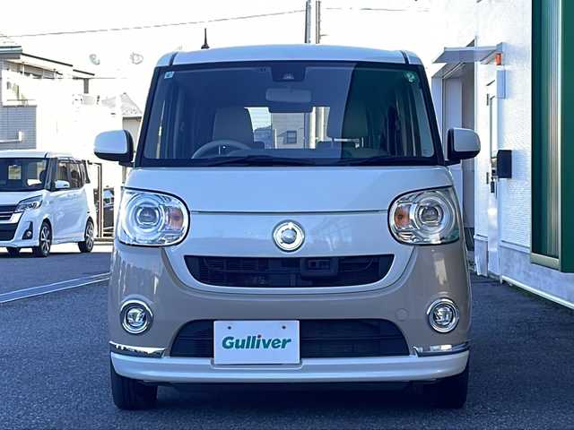 ダイハツ ムーヴ キャンバス G メイクアッフ SA Ⅱ 岐阜県 2017(平29)年 4.9万km パールホワイトⅢ/ナチュラルベージュマイカメタリック 2トーン 禁煙車/社外ナビ/両側パワースライドドア/レーンキープアシスト/衝突軽減ブレーキ/バックカメラ/後方センサー/社外ETC/盗難防止/純正フロアマット/ドアバイザー/プッシュスタート/フォグライト/LEDヘッドライト/オートライト/オートエアコン/スマートキー/スペアキー