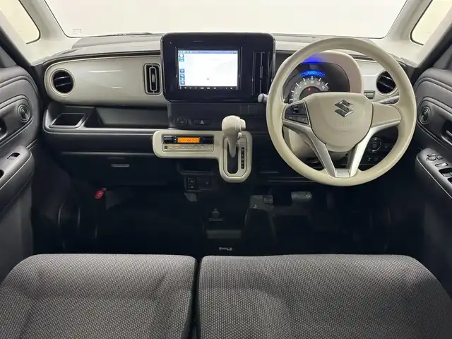 スズキ ワゴンＲ スマイル HYBRID S 三重県 2023(令5)年 0.7万km オフブルーメタリック/ホワイト2トーン マイルドハイブリッド/FF/インパネCVT/純正 8インチナビ CN-HZ885/（FM/AM/CD/DVD/iPod/USB/SD/MEMORY MUSIC/Bluetooth/TV/CarPlay/AndroidAuto）/【OP】全方位モニター/両側パワースライドドア/ビルトイン ETC/安全/・デュアルカメラブレーキサポート/・車線逸脱警報機能/・ふらつき警報/・リヤパーキングセンサー/・誤発進抑制機能/・後方誤発進抑制機能/・後退時ブレーキアシスト/など/装備/・【OP】2トーンルーフパッケージ：オフブルーメタリック/ホワイト2トーン［DAD］/・シートヒーター（D）/・オートエアコン/・オートライト/・ハイビームアシスト/・プッシュスタート/・ステアリングスイッチ/・充電用USBジャック（type-A x2）/・ベンチシート/・純正ホイールキャップ（14インチスチールホイール）/・保/取/・スマートキーx2/など