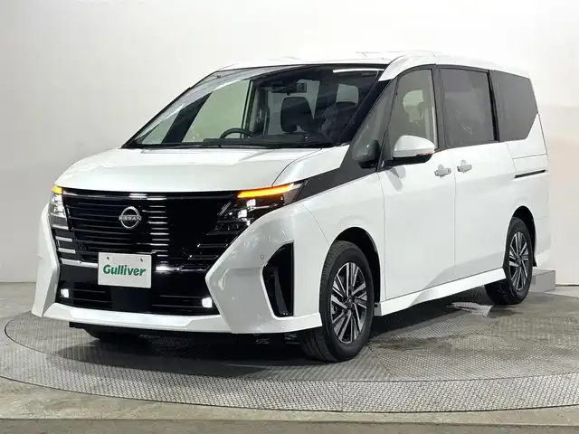日産 セレナ e－パワー ハイウェイスター V 大阪府 2025(令7)年 0.1千km プリズムホワイト 登録済未使用車 ProPILOT 純正12.3incナビTV 360カメラ 後席モニター デジタルインナーミラー ETC2.0 ハーフレザー 衝突軽減 レーダーC BSM クリアランスソナー ワイヤレス充電