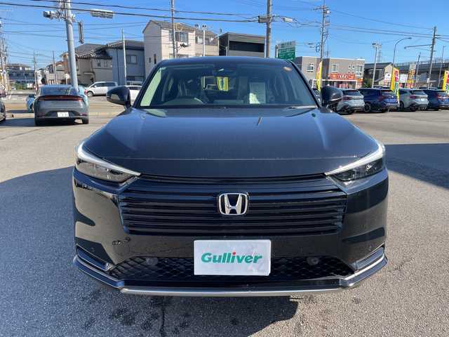 ホンダ ヴェゼル ハイブリッド e:HEV Z 石川県 2025(令7)年 0.1千km 黒 登録済未使用車　純正９型ナビ　フルセグＴＶ　バックカメラ　ＬＥＤヘッドライト　ＥＴＣ２．０　純正アルミ　パワーバックドア　ホンダセンシング　シートヒーター　レーダークルーズ　ワイヤレス充電　保証書