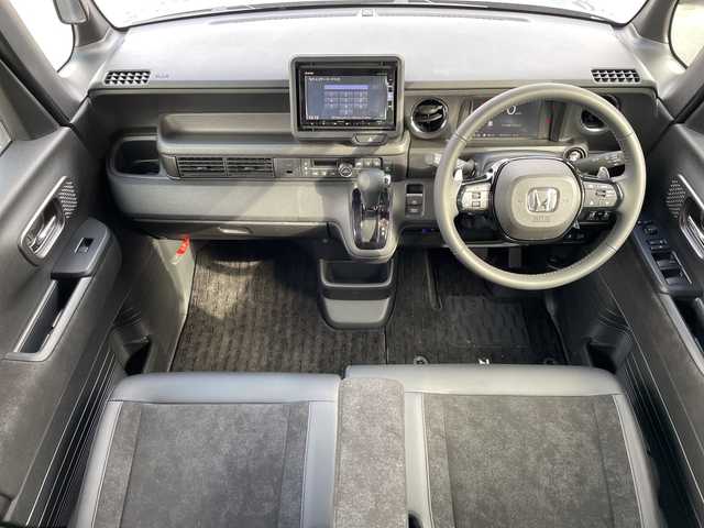 ホンダ Ｎ ＢＯＸ カスタム ターボ 長野県 2023(令5)年 1.5万km トワイライトミストブラックパール 禁煙車/4WD/純正ナビ//Bluetooth/CD/DVD/フルセグTV/USB入力端子(タイプCあり)/両側パワースライドドア/ハーフレザーシート/前席シートヒーター/ETC/純正AW15インチ/ホンダセンシング/・衝突軽減ブレーキ/・先行者発進お知らせ機能/・路外逸脱抑制機能/・レーダークルーズコントロール/アイドリングストップ/電動パーキングブレーキ/ブレーキホールド/パドルシフト/LEDヘッドライト/オートマチックハイビーム/プッシュスタート/スマートキー