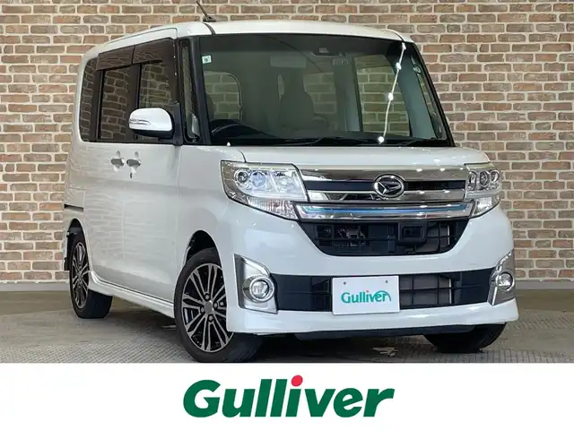 ダイハツ タント カスタム RS トップED SAⅡ 岩手県 2015(平27)年 3.3万km パールホワイトⅢ ４WD/両側パワースライドドア/ターボ/スマートアシスト/衝突被害軽減ブレーキ/レーンアシスト/横滑り防止装置/純正ナビ（Bluetooth CD DVD フルセグ USB）/バックカメラ/ドライブレコーダー/LEDヘッドライト/ステアリングスイッチ/純正１５インチアルミホイール/オートライト/オートエアコン/フォグランプ/ベンチシート/ロールサンシェード