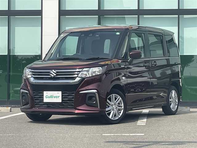 スズキ ソリオ HV MX 和歌山県 2024(令6)年 4.5万km メロウディープレッドパール デュアルカメラブレーキサポート/車線逸脱防止機能/レーダークルーズコントロール/パーキングソナー/左側パワースライドドア/運転席シートヒーター/オートライト/ヘッドライトレベライザー/リアドアサンシェード/純正15インチAW/ドアバイザー/プッシュスタート/スマートキー