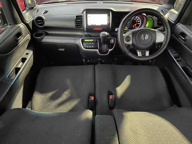 ホンダ Ｎ ＢＯＸ G SSパッケージ 滋賀県 2015(平27)年 7.3万km スマートブラック 純正７インチナビ/Bluetooth/CD/DVD/SD/IPOD/ワンセグ/両側電動スライド/バックカメラ/社外ドラレコ（前）/シートヒーター（D/N）/オートライト/プッシュスタート/スマートキー/ステアリングリモコン/スペアキー/ETC