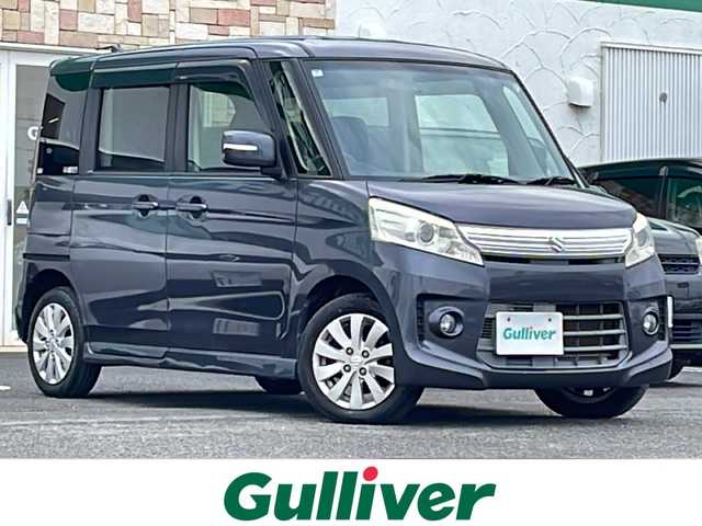 スズキ スペーシア カスタム XS 徳島県 2013(平25)年 9.9万km ルナグレーパールメタリック 7インチSDナビ【AVN113MV】/（ワンセグ/CD/USB）/バックカメラ/両側パワースライドドア/HIDヘッドライト/オートライト/電格ミラー/ドアバイザー/純正14AW/純正フロアマット/シガーソケット/プッシュスタート/スマートキー/スペアキー