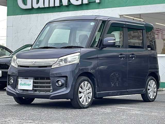 スズキ スペーシア カスタム XS 徳島県 2013(平25)年 9.9万km ルナグレーパールメタリック 7インチSDナビ【AVN113MV】/（ワンセグ/CD/USB）/バックカメラ/両側パワースライドドア/HIDヘッドライト/オートライト/電格ミラー/ドアバイザー/純正14AW/純正フロアマット/シガーソケット/プッシュスタート/スマートキー/スペアキー