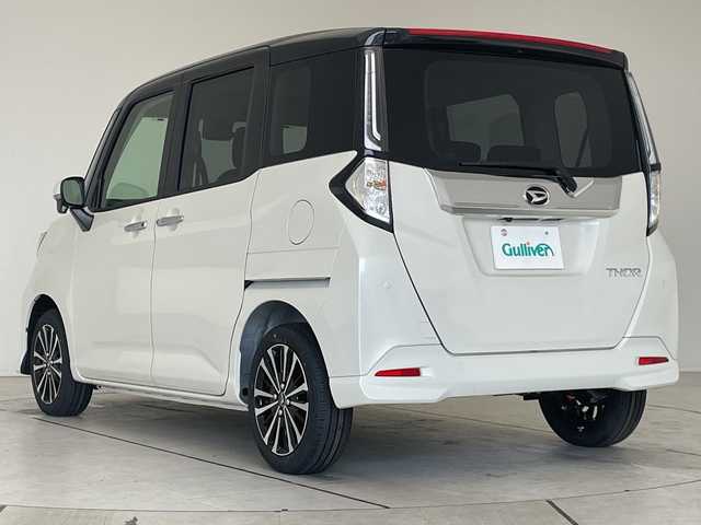 ダイハツ トール カスタムG ターボ 愛知県 2026(令8)年 0.1千km ブラックマイカメタリック/パールホワイトⅢ 2トーン 登録済未使用車/純正9型ディズプレイオーディオ/全方位カメラ/両側パワースライドドア/レーダークルーズコントロール/バッグカメラ/コーナーセンサー/純正アルミホイール/LEDヘッドライト/オートマチックハイビーム/衝突軽減システム/フルセグ/Bluetooth/ステアリングスイッチ/スマートキー/プッシュスタート