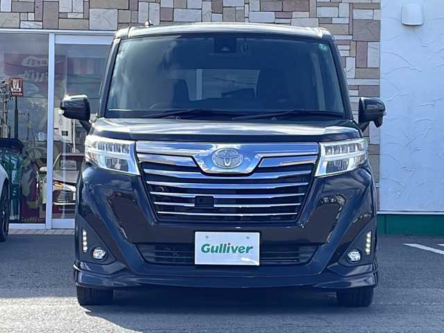 トヨタ ルーミー カスタムG－T 徳島県 2017(平29)年 5.5万km ブラックマイカメタリック Panasonicナビ：CN-RA03WD/(AM/FM/DISC/SD/Bluetooth)/スマートアシスト/・衝突回避支援ブレーキ機能/・衝突警報機能/・車線逸脱警報機能/・先行車発進お知らせ機能/・コーナーセンサー/・オートハイビーム/バックカメラ/両側パワースライドドア/シートヒーター/ドライブレコーダー/ETC/純正15インチアルミホイール/プッシュスタート/スマートキー