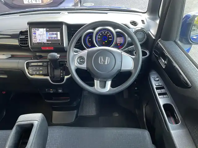 ホンダ Ｎ ＢＯＸ カスタム G Lパッケージ 静岡県 2017(平29)年 10万km ブリリアントスポーティブルーメタリック ワンオーナー/社外ナビ/フルセグTV/DVD/CD/SD/MSV/BT/バックカメラ/片側パワースライドドア/HIDヘッドライト/ビルトインETC/ステアリングスイッチ/純正14インチAW/スマートキー×2/保証書/ナビ取扱説明書