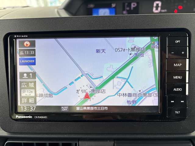ダイハツ タント X 富山県 2021(令3)年 4.2万km レーザーブルークリスタルシャイン 社外メモリナビ/型式：CN-RA06WD/【CD/DVD/BT/SD/フルセグTV】/全方位カメラ/前方ドライブレコーダー/前席シートヒーター/片側パワースライドドア/スマートキー/スペアキー1本/LEDヘッドライト/オートライト/前後コーナーセンサー/社外アルミホイール/レーンキープアシスト/横滑り防止装置/衝突被害軽減システム/純正フロアマット/ドアバイザー