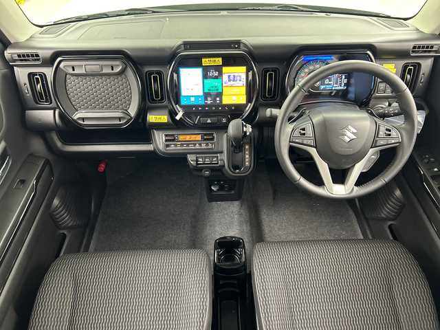 スズキ ハスラー HYBRID X ターボ 福島県 2025(令7)年 0.8万km ピュアホワイトパール /禁煙車//4WD//低走行//スズキセーフティサポート/・デュアルカメラブレーキサポート/・誤発信抑制機能/・後退時ブレーキサポート/・後方誤発信抑制機能/・アダプティブクルーズコントロール/・車線逸脱警報機能/・ふらつき警報機能/・標識認識機能/・ハイビームアシスト/・オートライトシステム//純正9インチナビ//全方位カメラ//フルセグTV//Bluetooth//CD・DVD//LEDヘッドライト＆LEDフォグランプ//純正15インチアルミホイール//本革巻ステアリング//前席シートヒーター//カーテンエアバック//電動格納ミラー//オートエアコン//USB入力端子