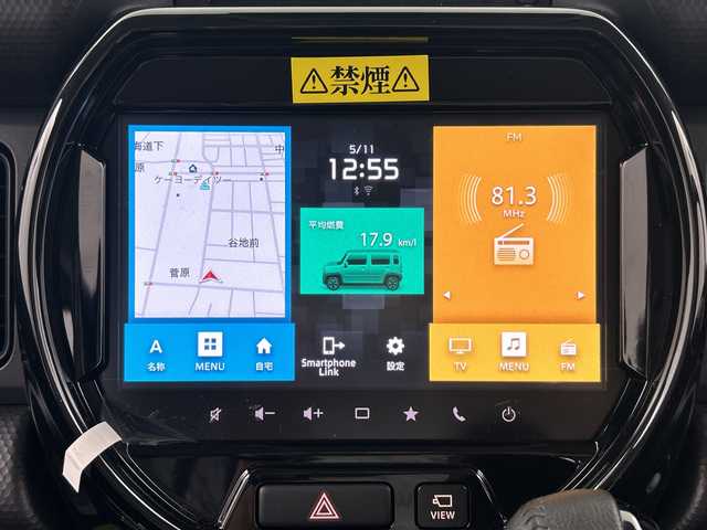 スズキ ハスラー HYBRID X ターボ 福島県 2025(令7)年 0.8万km ピュアホワイトパール /禁煙車//4WD//低走行//スズキセーフティサポート/・デュアルカメラブレーキサポート/・誤発信抑制機能/・後退時ブレーキサポート/・後方誤発信抑制機能/・アダプティブクルーズコントロール/・車線逸脱警報機能/・ふらつき警報機能/・標識認識機能/・ハイビームアシスト/・オートライトシステム//純正9インチナビ//全方位カメラ//フルセグTV//Bluetooth//CD・DVD//LEDヘッドライト＆LEDフォグランプ//純正15インチアルミホイール//本革巻ステアリング//前席シートヒーター//カーテンエアバック//電動格納ミラー//オートエアコン//USB入力端子