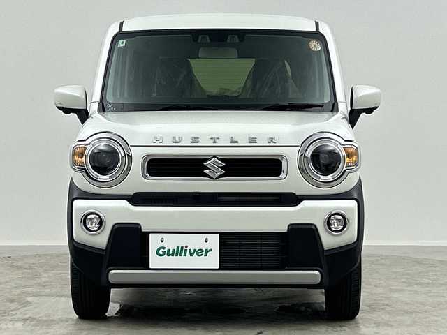 スズキ ハスラー HYBRID X ターボ 福島県 2025(令7)年 0.8万km ピュアホワイトパール /禁煙車//4WD//低走行//スズキセーフティサポート/・デュアルカメラブレーキサポート/・誤発信抑制機能/・後退時ブレーキサポート/・後方誤発信抑制機能/・アダプティブクルーズコントロール/・車線逸脱警報機能/・ふらつき警報機能/・標識認識機能/・ハイビームアシスト/・オートライトシステム//純正9インチナビ//全方位カメラ//フルセグTV//Bluetooth//CD・DVD//LEDヘッドライト＆LEDフォグランプ//純正15インチアルミホイール//本革巻ステアリング//前席シートヒーター//カーテンエアバック//電動格納ミラー//オートエアコン//USB入力端子