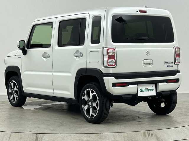 スズキ ハスラー HYBRID X ターボ 福島県 2025(令7)年 0.8万km ピュアホワイトパール /禁煙車//4WD//低走行//スズキセーフティサポート/・デュアルカメラブレーキサポート/・誤発信抑制機能/・後退時ブレーキサポート/・後方誤発信抑制機能/・アダプティブクルーズコントロール/・車線逸脱警報機能/・ふらつき警報機能/・標識認識機能/・ハイビームアシスト/・オートライトシステム//純正9インチナビ//全方位カメラ//フルセグTV//Bluetooth//CD・DVD//LEDヘッドライト＆LEDフォグランプ//純正15インチアルミホイール//本革巻ステアリング//前席シートヒーター//カーテンエアバック//電動格納ミラー//オートエアコン//USB入力端子