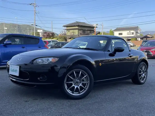 マツダ ロードスター RHT 山梨県 2008(平20)年 5.5万km ブリリアントブラック 社外SDナビ（CN-RE03D）/CD/DVD/Bluetooth/フルセグTV/ドライブレコーダー前後/社外16インチアルミホイール/純正フロアマット
