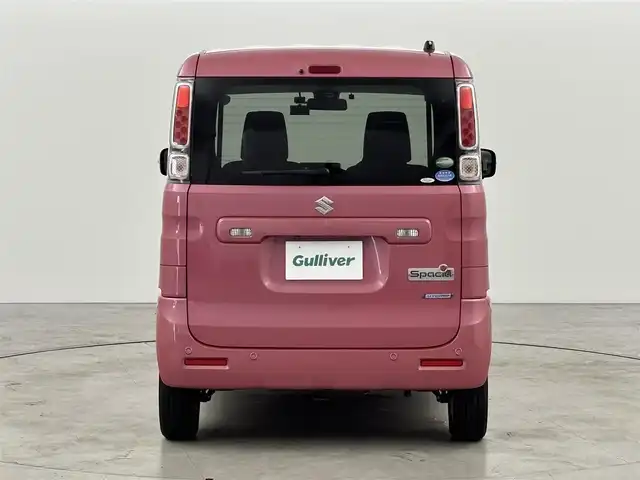スズキ スペーシア HYBRID X 福岡県 2019(平31)年 3.6万km チアフルピンクM 社外９インチナビ（フルセグＴＶ、ＢＴ）　/全方位カメラ　/前後ドライブレコーダー　/ビルトインＥＴＣ　/両側パワースライドドア　/衝突被害軽減システム　/レーンキープ　/横滑り防止装置　/純正１４インチアルミホイール