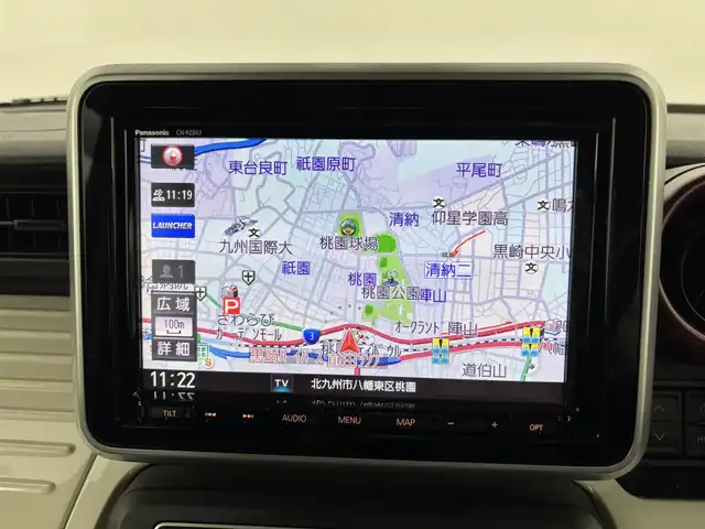 スズキ スペーシア HYBRID X 福岡県 2019(平31)年 3.6万km チアフルピンクM 社外９インチナビ（フルセグＴＶ、ＢＴ）　/全方位カメラ　/前後ドライブレコーダー　/ビルトインＥＴＣ　/両側パワースライドドア　/衝突被害軽減システム　/レーンキープ　/横滑り防止装置　/純正１４インチアルミホイール
