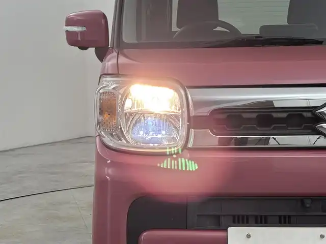 スズキ スペーシア HYBRID X 福岡県 2019(平31)年 3.6万km チアフルピンクM 社外９インチナビ（フルセグＴＶ、ＢＴ）　/全方位カメラ　/前後ドライブレコーダー　/ビルトインＥＴＣ　/両側パワースライドドア　/衝突被害軽減システム　/レーンキープ　/横滑り防止装置　/純正１４インチアルミホイール