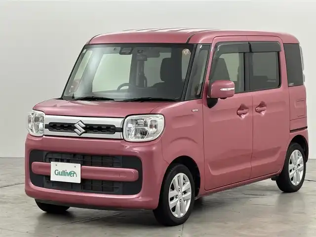 スズキ スペーシア HYBRID X 福岡県 2019(平31)年 3.6万km チアフルピンクM 社外９インチナビ（フルセグＴＶ、ＢＴ）　/全方位カメラ　/前後ドライブレコーダー　/ビルトインＥＴＣ　/両側パワースライドドア　/衝突被害軽減システム　/レーンキープ　/横滑り防止装置　/純正１４インチアルミホイール