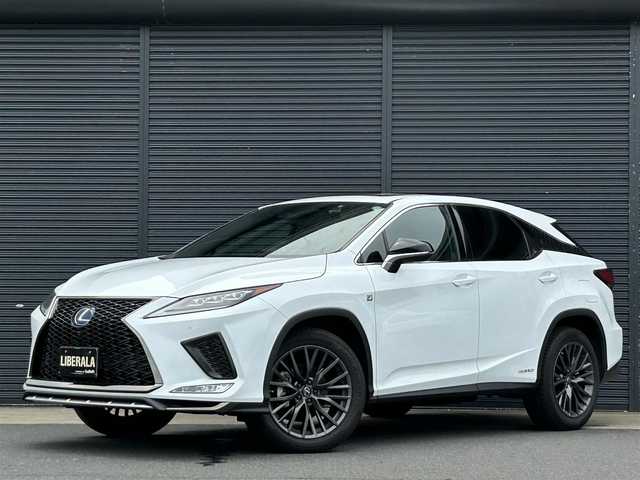 レクサス ＲＸ 450h Fスポーツ 茨城県 2021(令3)年 3.4万km ホワイトノーヴァガラスフレーク 後期型　/ムーンルーフ　/ＨＵＤ　/３６０度カメラ　/レクサスＳＦＴ　/ＡＣＣ　/ＬＫＡ　/ＢＳＭ　/黒革　/シートヒーター　/ベンチレーション　/ＰＷシート　/ＰＷテールゲート　/ステアヒーター　/ナビ　/ＴＶ　/ＢＴ　/三眼ＬＥＤ/ETC2.0/禁煙車