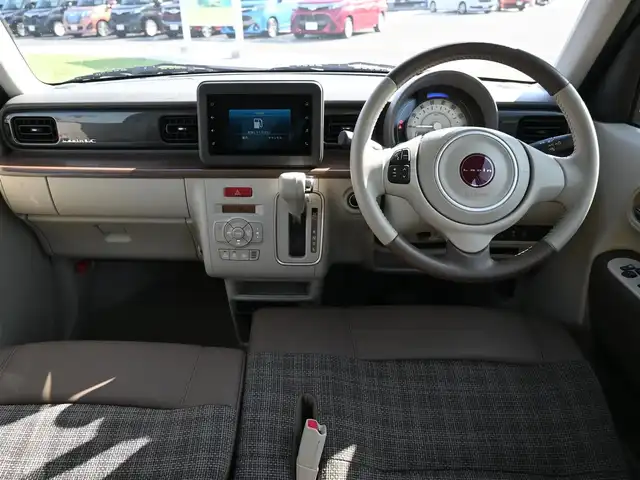 スズキ ラパン ＬＣ X 千葉県 2024(令6)年 0.5万km テラコッタピンクメタリック/アーバンブラウン 2トーン デュアルカメラブレーキサポート/アイドリングストップ/ディスプレイオーディオ/【Bluetooth接続】/バックカメラ/ハーフレザーシート/前席シートヒーター/革巻きステアリング/ステアリングスイッチ/LEDヘッドライト/ウインカーミラー/リアコーナーセンサー/携帯リモコン