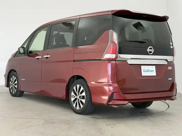 日産 セレナ ハイウェイスター G 愛知県 2017(平29)年 4.9万km マルーンレッド 純正SDナビ（SD確認できず）/全方位カメラ/プロパイロット/両側パワースライドドア/デジタルインナーミラー/純正フリップダウン/ETC/フロアマット/オートライト/スマートキー/純正LEDライト/ハーフレザー/電子パーキング/オートホールド/電動格納ミラー/ロールサンシェード/後席USB差し口/純正16インチAW