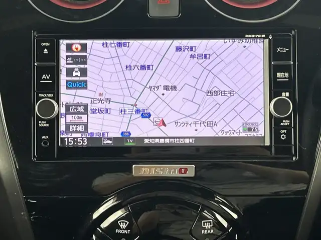 日産 ノート e－パワー ニスモ 愛知県 2018(平30)年 4.3万km ガーネットレッド 純正7インチナビ/（CD/DVD/Bluetooth/フルセグTV）/バックカメラ/エマージェンシーブレーキ/レーンキープアシスト/ETC/ドライブレコーダー/アイドリングストップ/横滑り防止装置/プッシュスタート/スマートキー/スペアキー/純正アルミホイール/純正フロアマット