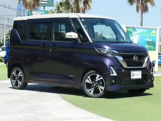日産 ルークス HWS Gターボ プロパイロットED 千葉県 2020(令2)年 3.4万km パープルⅡ 165/55R15/エマージェンシーブレーキ/ハンズフリー両側パワースライドドア/9インチ純正メモリーナビ/地デジTV/【DVD/CD再生機能】/アラウンドビューモニター/ドライブレコーダー（DJ4-D）/革巻きステアリング/ステアリングスイッチ/ETC/LEDヘッドライト/フォグライト/ウインカーミラー/コーナーセンサー/純正15インチアルミホイル/サイド/カーテン/ニーエアバッグ/インテリジェントキー
