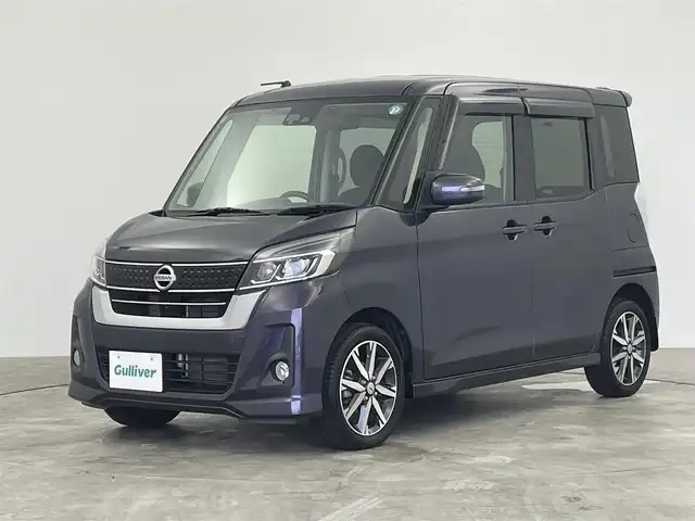 日産 デイズ ルークス ハイウェイスター Gターボ 群馬県 2018(平30)年 3.3万km プレミアムパープルP 純正７型ナビ（フルセグ/SD/CD/DVD)/全方位カメラ　エマージェンシーブレーキ　クルーズコントロール　オートハイビーム　両側パワスラ　前後ドラレコ　ＥＴＣ　ＬＥＤヘッド　フォグランプ　スマートキー　プッシュスタート　純正アルミホイール　禁煙車