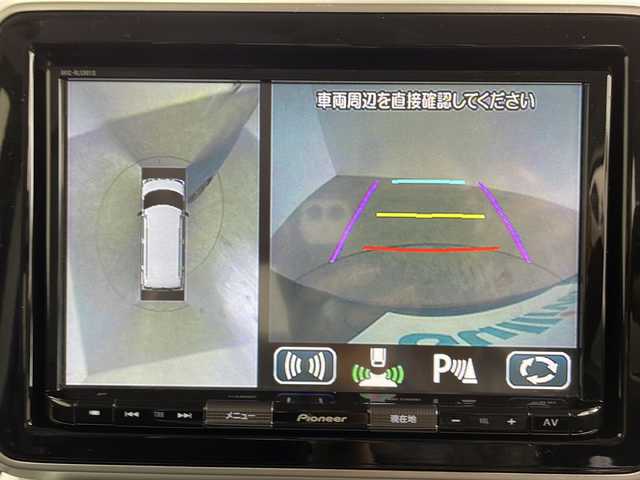 スズキ スペーシア ギア HYBRID XZターボ 鹿児島県 2020(令2)年 2.2万km デニムブルー ガンメタリック 2トーン 社外8インチナビ/（CD/DVD/BT/フルセグTV）/両側パワースライドドア/衝突被害軽減ブレーキ/全方位カメラ/ルーフレール/ドライブレコーダー/シートヒーター/オートライト/後席サンシェード/ビルトインETC/スマートキー/プッシュスタート
