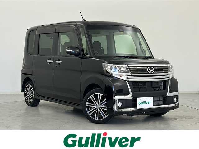ダイハツ タント カスタム RS トップED SAⅡ 宮城県 2016(平28)年 3.8万km ブラックマイカメタリック 禁煙車/スマートアシストII/・衝突回避支援ブレーキ機能/・車線逸脱警報機能/純正8インチSDナビ/・BT.CD.DVD.SD/バックカメラ/フルセグTV/両側パワースライドドア/ハーフレザーシート/社外ドライブレコーダー（F）/LEDヘッドライト/LEDフォグライト/プッシュスタート/スマートキー/アイドリングストップ/横滑り防止/純正15インチAW/社外フロアマット/ロールサンシェード