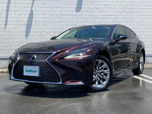 レクサス ＬＳ 500h Iパッケージ 静岡県 2018(平30)年 5万km ソニックアゲート ムーンルーフ/純正12.3型ナビ/　(Bluetooth/DVD/Blu-ray)/フルセグTV/パノラミックビューモニター/ビルトインETC2.0/レーダークルーズコントロール/クリアランスソナー/セーフティシステムプラスA/・プリクラッシュセーフティシステム/・レーンチェンジアシスト/・ドライバー異常時停車支援システム/・アダプティブハイビームシステム/・ロードサインアシスト/・先行車発進告知機能/・フロントクロストラフィックアラート/・レーントレーシングアシスト/LEDヘッドランプ/本革巻きステアリング/パドルシフト/本革シート/前席パワーシート/前席シートヒーター/ベンチレーション/プレミアムサウンドシステム/純正19インチアルミホイール/スマートエントリー/スタートシステム/禁煙車/カードキー有