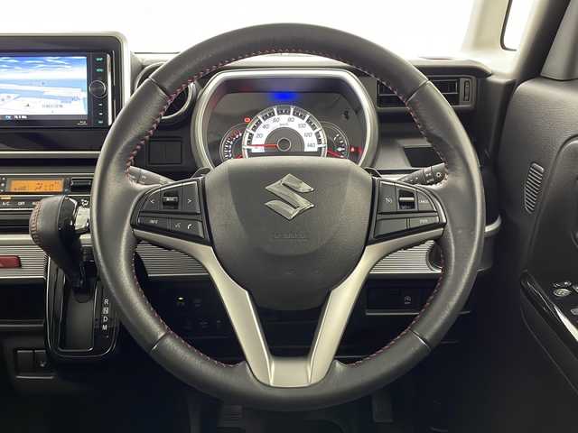 スズキ スペーシア カスタム HYBRID XS ターボ 宮崎県 2018(平30)年 5.5万km フェニックスレッドパール/ブルーイッシュブラックパール SUZKUKI Safety Support/〇デュアルカメラブレーキサポート/〇誤発進抑制機能（前方・後方）/〇後退時ブレーキサポート/〇車線逸脱警報機能/〇車線逸脱抑制機能/〇ふらつき警報機能/〇標識認識機能/〇オートマチックハイビーム/〇コーナーセンサー/社外7インチSDナビ/CD/DVD/Blu-ray/Bluetooth/両側パワースライドドア/クルーズコントロール/パドルシフト/ハーフレザーシート/シートヒーター/LEDヘッドライト/アイドリングストップ/ETC/純正15インチAW/スマートキー×2