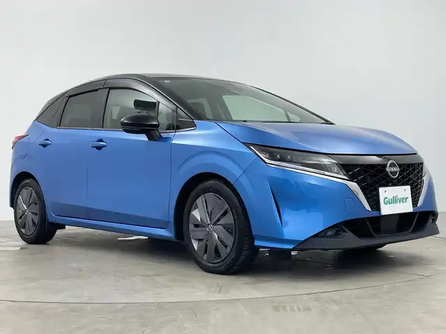 日産 ノート X 鹿児島県 2021(令3)年 2.2万km 青Ⅱ ワンオーナー/純正９型ナビ/（AM/FM/CD/DVD/Bluetooth）/プロパイロット/アラウンドビューモニター/ブラインドスポットモニター/インテリジェントルームミラー/ETC2.0/ドライブレコーダー/コーナーセンサー/レーンキープアシスト/盗難防止装置/オートライト/LEDヘッドライト/衝突被害軽減システム/純正ドアバイザー