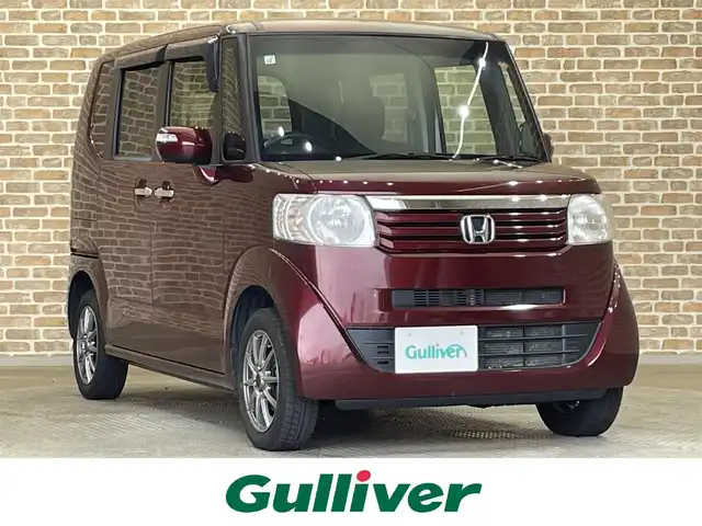 ホンダ Ｎ ＢＯＸ G SSパッケージ 岩手県 2013(平25)年 9.6万km プレミアムディープロッソパール ４WD/両側パワースライドドア/横滑り防止装置/アイドリングストップ/ヒーテッドドアミラー/運転席ハイトアジャスター/ヘッドライトレベライザー/ベンチシート/チップアップリアシート/ETC/エンジンスターター/スマートキーシステム/14インチアルミホイール