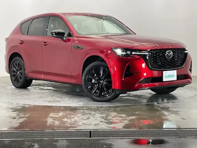 マツダ ＣＸ－６０ XD HV プレミアムスポーツ 栃木県 2022(令4)年 1.5万km ソウルレッドクリスタルM ディーゼル/ターボ/４WD/メモリーナビ/（Bluetooth/USB/フルセグTV）/ＢＯＳＥサウンド/全方位カメラ/衝突軽減ブレーキ/ETC/前後ドライブレコーダー/前後コーナーセンサー/ハーフレザーシート/メモリーパワーシート/シートヒーター/シートエアコン/オートライト/LEDヘッドライト/横滑り防止装置/フォグランプ/パドルシフト/プッシュスタート/スマートキー/電動格納ミラー/電動リヤゲート/純正アルミホイール/純正フロアマット