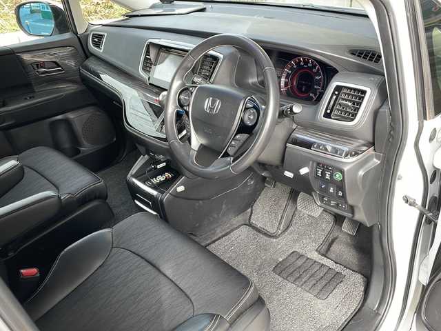 ホンダ オデッセイ アブソルート EX 静岡県 2014(平26)年 8.3万km ホワイトオーキッドパール 純正メモリナビ/・CD/・DVD/・フルセグＴＶ/・Bluetooth/・USB/・AM/・FM/主要装備/・両側パワスラ/・後席モニター/・衝突軽減/・レーンキープ/・クルコン/・BSM/・バックカメラ/・ETC/・ドラレコ/・TVキャンセラー/・ハーフレザーシート/・ヒーテッドドアミラー/・ステリモ/・LEDヘッドライト/・オートライト/・フォグランプ/・社外フロアマット/・社外アルミホイール
