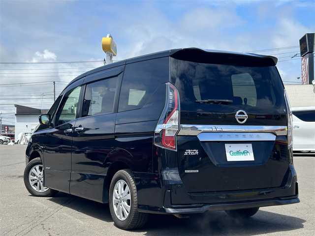 日産 セレナ ハイウェイスター V 道東・釧路十勝 2019(令1)年 5.4万km ダイヤモンドブラック ４WD/社外SDナビ/フルセグTV/バックカメラ/ドライブレコーダー前方のみ/アイドリングストップ/クルーズコントロール/横滑り防止装置//・プロパイロット/・インテリジェント エマージェンシーブレーキ/・踏み間違い衝突防止アシスト/・後側方車両検知警報/・後側方衝突防止支援システム/・車線逸脱警報/・車線逸脱防止支援システム/・後退時車両検知警報/・ふらつき警報/・標識検知機能/オートライト/純正１５インチAW付き/純正フロアマット/両側パワースライド/ドアバイザー/LEDヘッドライト/フォグランプ/純正エンジンスターター/スペアキー/バックビューモニター/エンジンスターター取扱説明書/ナビ取扱説明書/取扱説明書/記録簿/保証書
