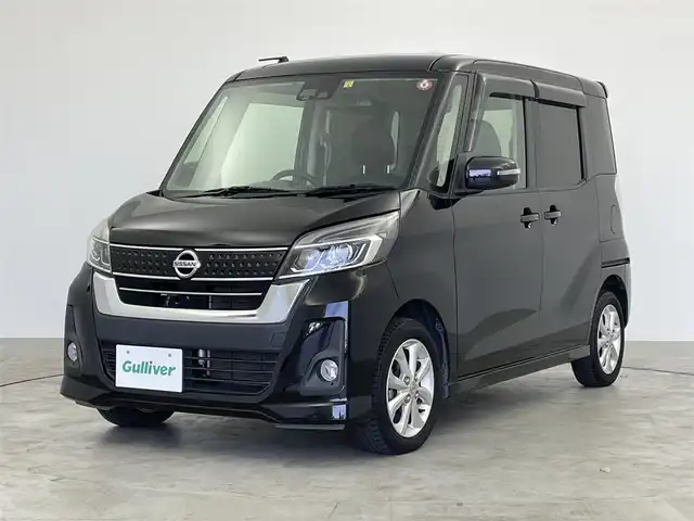 日産 デイズ ルークス ハイウェイスターX 群馬県 2018(平30)年 6.9万km ブラック 純正７インチナビ　衝突軽減システム　アラウンドビューモニター　横滑り防止　パワースライドドア　電動格納ミラー　オートマチックハイビーム　アイドリングストップ　スマートキー　プッシュスタート　禁煙車