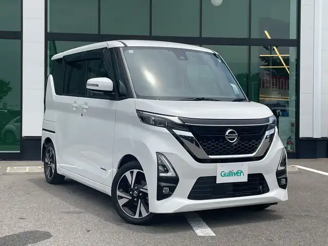 日産 ルークス HWS Gターボ プロパイロットED 和歌山県 2021(令3)年 4.9万km ホワイトパール 純正9インチナビ（MM320D-L）/（BT/CD/DVD）/フルセグTV/全方位カメラ/衝突被害軽減ブレーキ/レーンキープアシスト/横滑り防止/プロパイロット/前後コーナーセンサー/オートライト/ビルトインETC/前方ドラレコ/両側パワスラ/ハンズフリーオートスライド/ステアリングリモコン/後席サーキュレーター/後席サンシェード/LEDヘッドライト/フォグランプ/ドアバイザー
