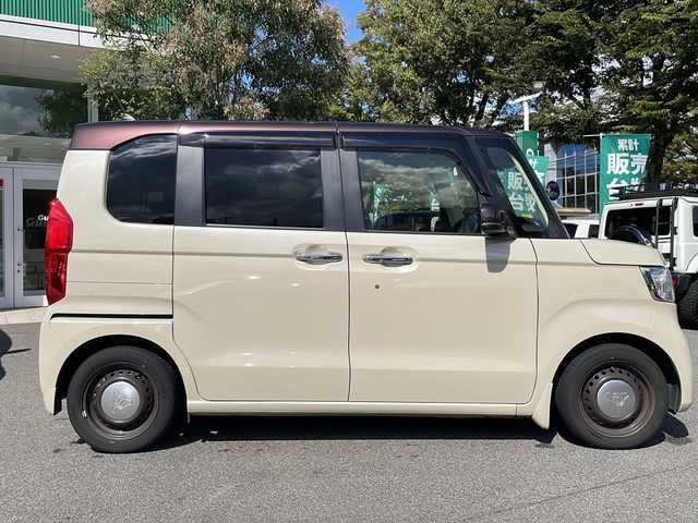 ホンダ Ｎ ＢＯＸ L コーディネートスタイル 鳥取県 2022(令4)年 3.4万km プレミアムアイボリーパールⅡ 純正ナビ（VXM-204VFI)/バックカメラ/フルセグＴＶ　ＤＶＤ　ＣＤ Bluetooth　ＵＳＢ SD/ＥＴＣ/追従型クルーズコントロール/両側パワースライド/オートホールド/シートヒーター/リヤソナー/オートライト/シートバックテーブル/ロールサンシェード/スマートキー/アイドリングストップ/フロアマット/ドアバイザー/横滑り防止装置/取扱説明書