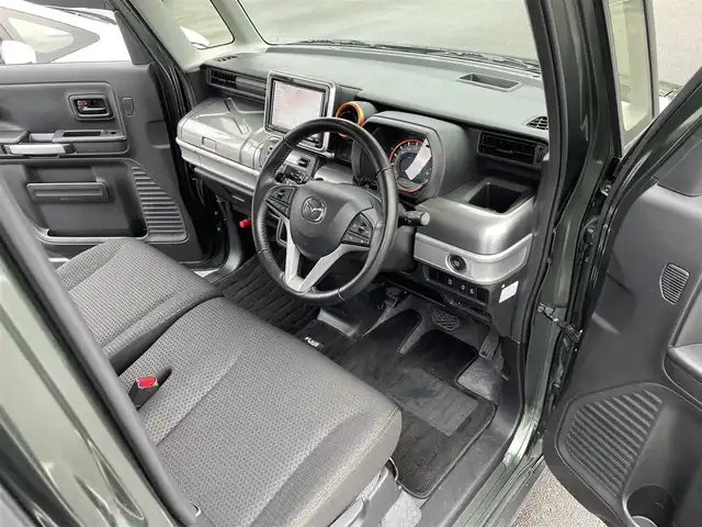 マツダ フレアワゴンタフスタイル ハイブリッドXT 東京都 2021(令3)年 5.9万km 緑 スマート・ブレーキ・サポート/・衝突告知/・衝突被害軽減/・検知対象/ナビ/（ワンセグTV/AM/FM/Bluetooth/SD/DVD/USB）/レーダークルーズコントロール/両側電動スライドドア/シートヒーター/ステアリングスイッチ/革巻きステアリング/スマートキー/プッシュスタート/リアロールサンシェード/車線逸脱警報/横滑り防止装置/取扱説明書