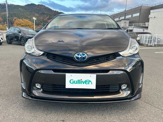 トヨタ プリウス α S チューンブラックⅡ 山梨県 2018(平30)年 4.5万km アティチュードブラックマイカ 純正ナビＴＶ　/フルセグ　/バックモニター　/ＥＴＣ　/純正ＯＰエアロ（フロント・リア・サイド）/ＬＥＤライト/フォグライト/トヨタセーフティセンス/シートヒーター/ドライブレコーダー